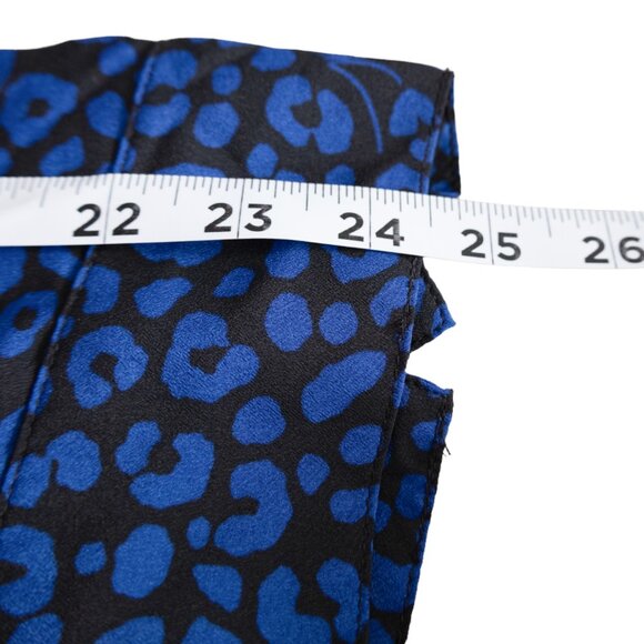 Michael Kors Black and Blue Leopard Print Zip Up Long Sleeve Snap Tab Sleeves - Picture 7 of 11